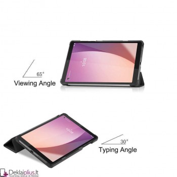 Dirbtinės odos atverčiamas dėklas - juodas Lenovo Tab M8 8.0 (4th Gen) TB300FU Dirbtinės odos atverčiamas dėklas - juodas Lenovo Tab M8 8.0 (4th Gen) TB300FU